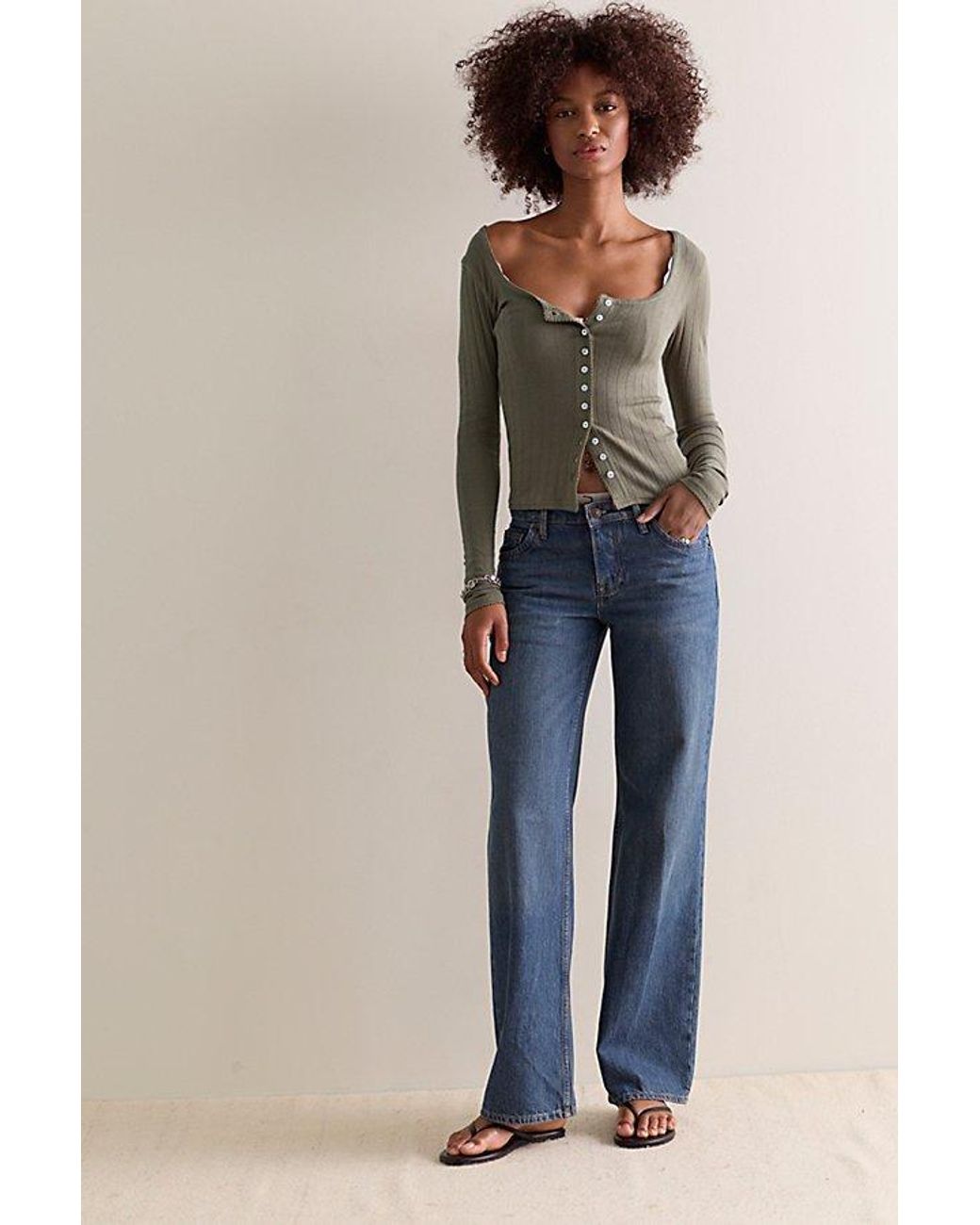 Intimately By Free People Gray End Game Pointelle Long Sleeve By