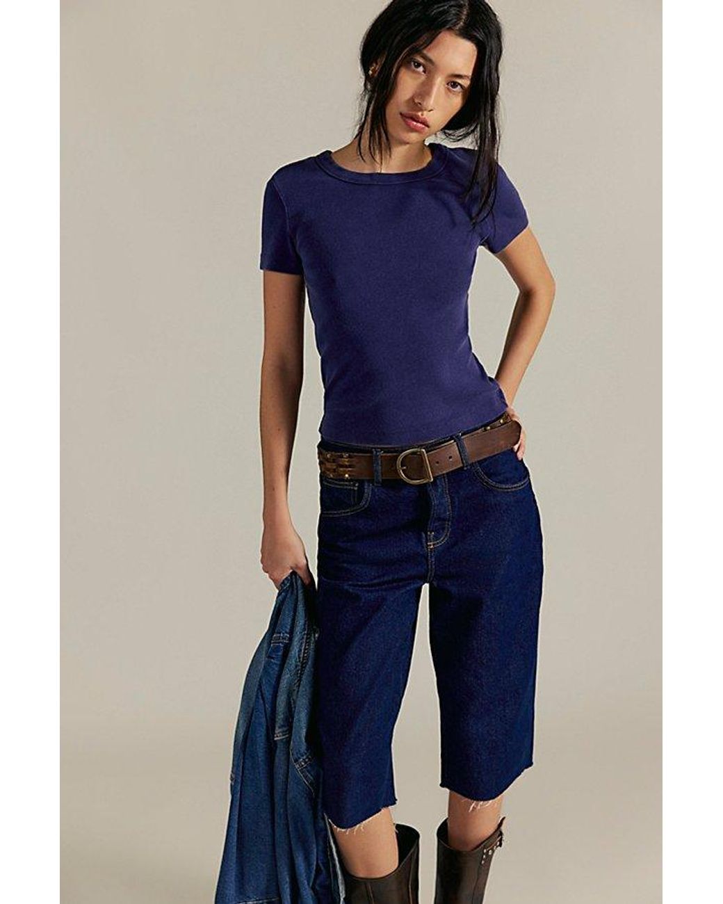 Free People Blue Atlas Crew Tee
