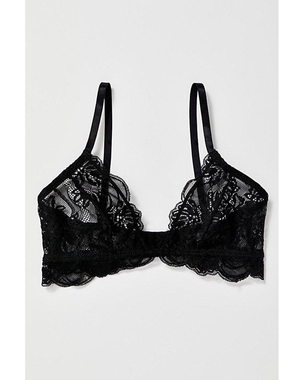 Intimately By Free People Black Last Dance Lace Triangle Bralette