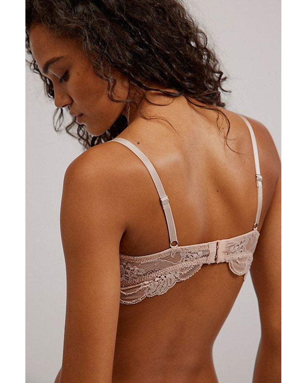 Intimately By Free People Brown Last Dance Sheer Lace Plunge Triangle Bralette By