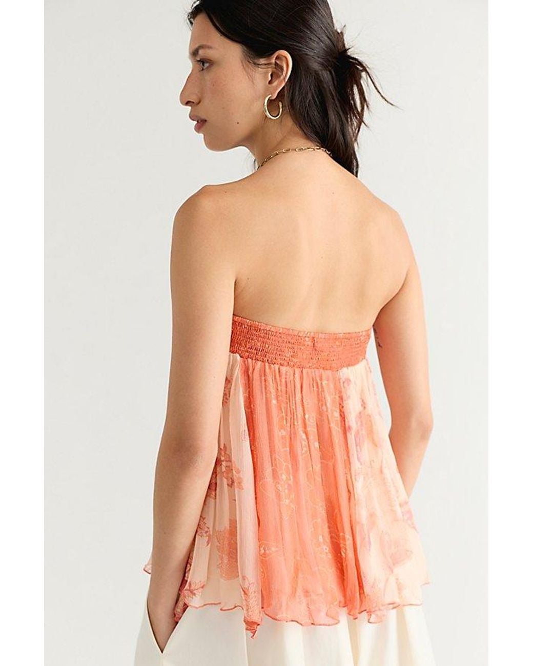 Free People Multicolor Cleo Mixed Print Tube Top