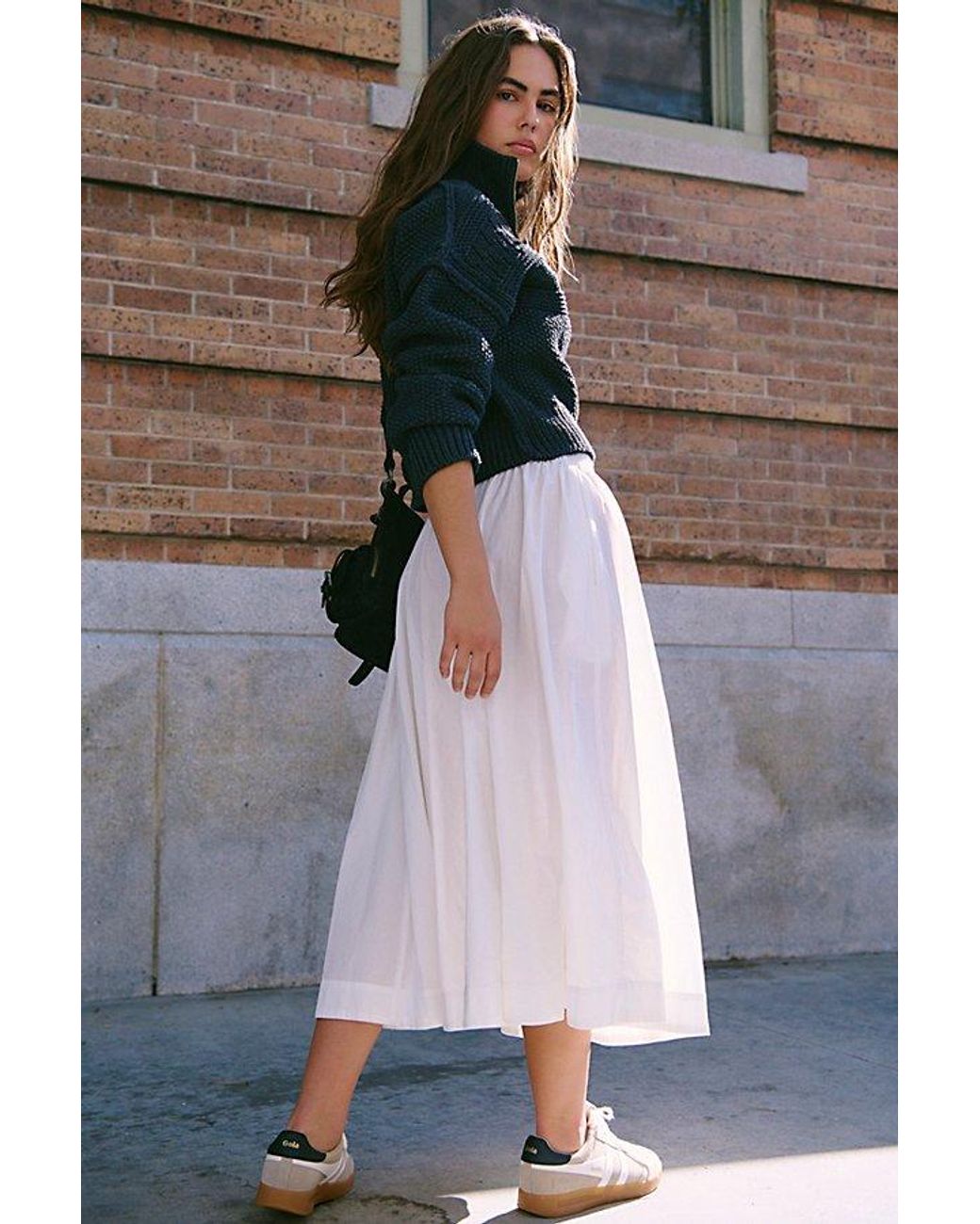 free-est Natural Lowen Midi Skirt