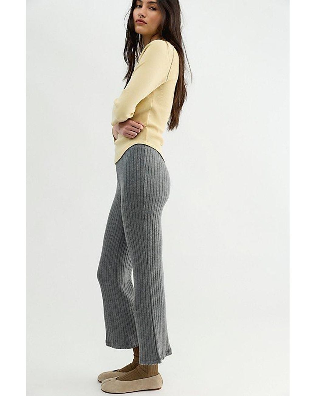 DONNI. Blue The Sweater Rib Kick Flare Pants