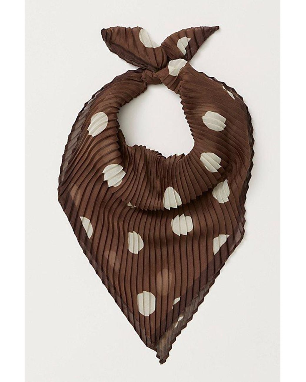 Free People Black Pleated Printed Skinny Bandana