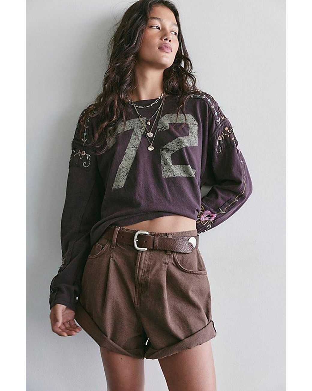 Free People Brown Danni Shorts