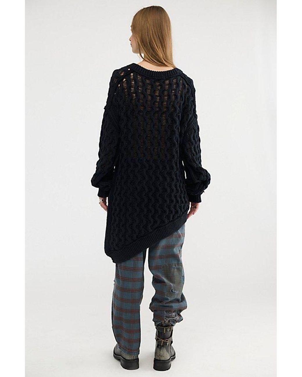 Free People Black Frothy Maxi Pullover
