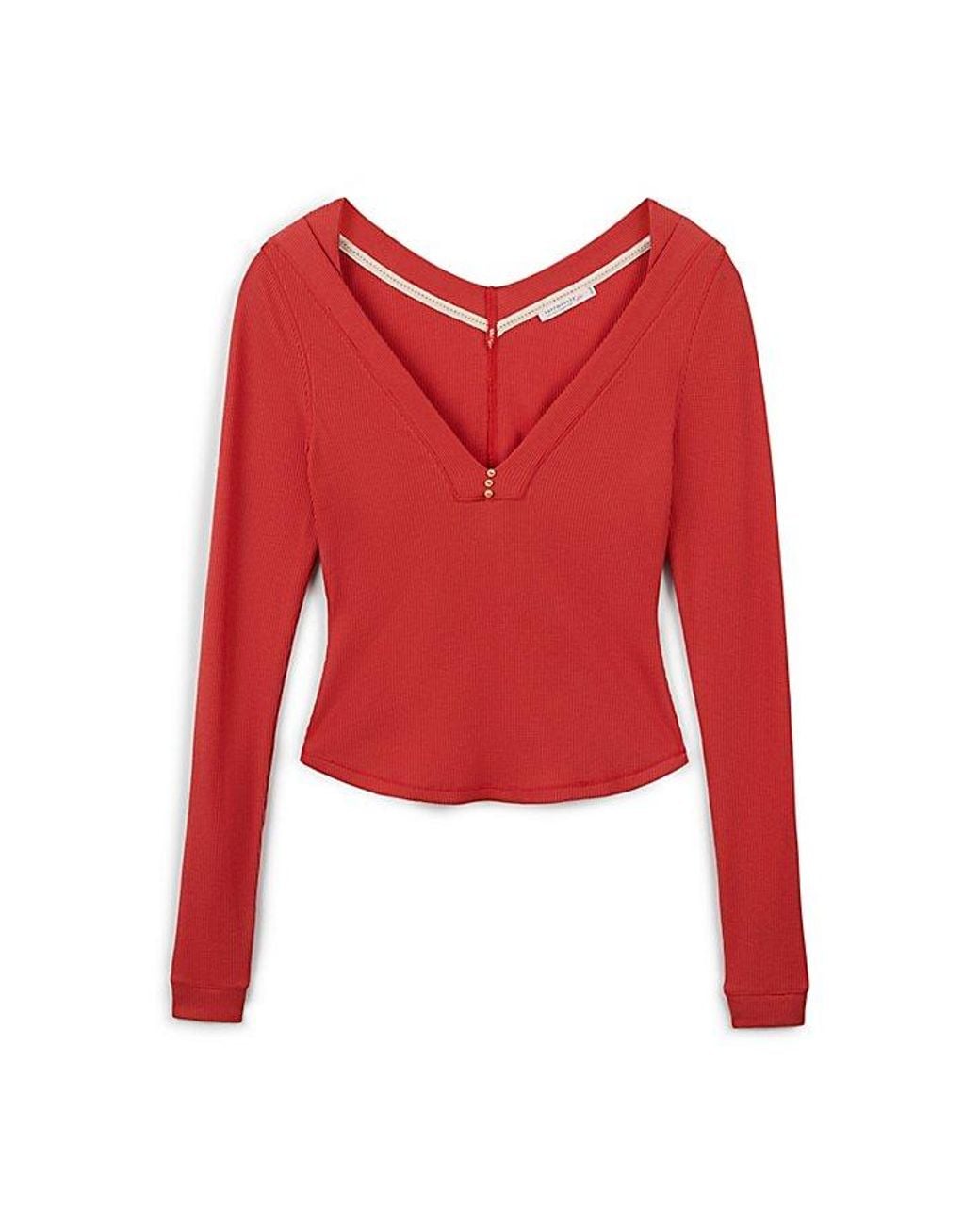 Free People Red Easy Going Sleep Top