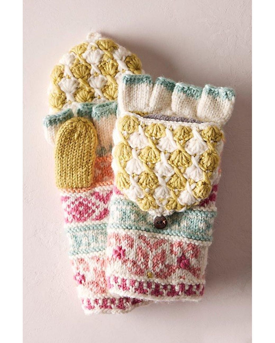 French Knot Antonia Convertible Mittens By in Pink | Lyst