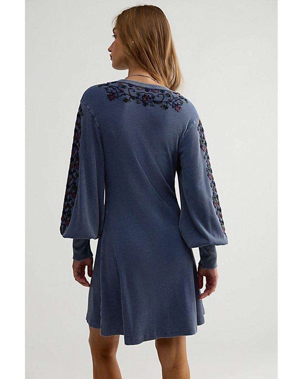 Free People Blue Freeze Frame Tee Midi Dress
