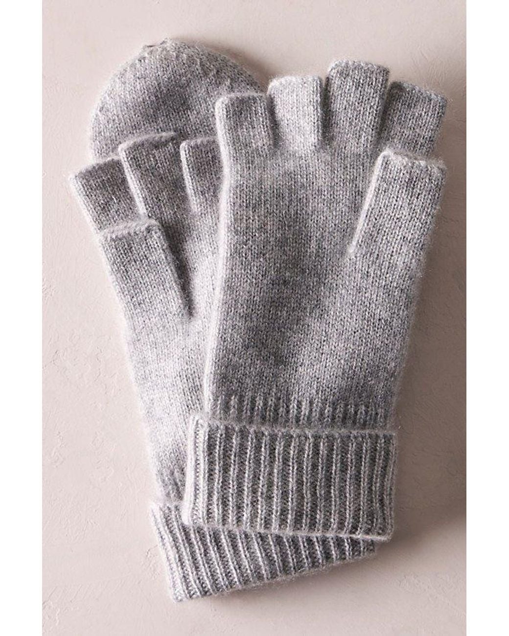 Free People Gray Cmere Convertible Mittens