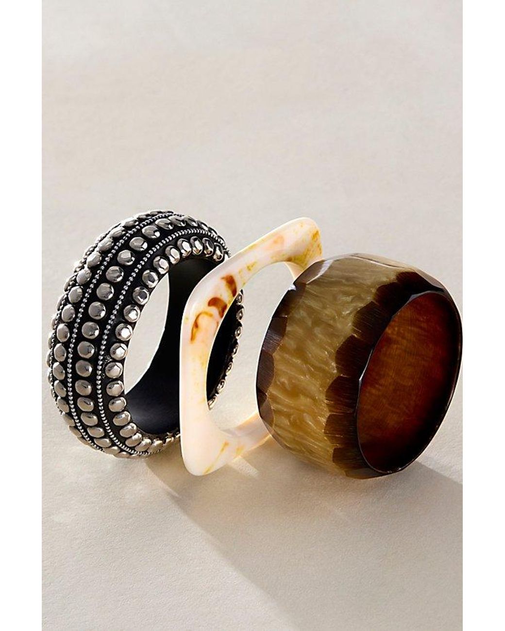 Free People Black Statement Stack Bracelet Set