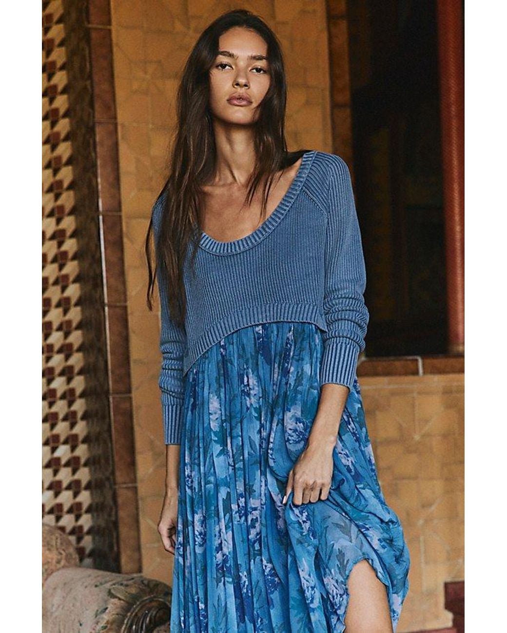 Free People Blue Love Song Maxi Dress