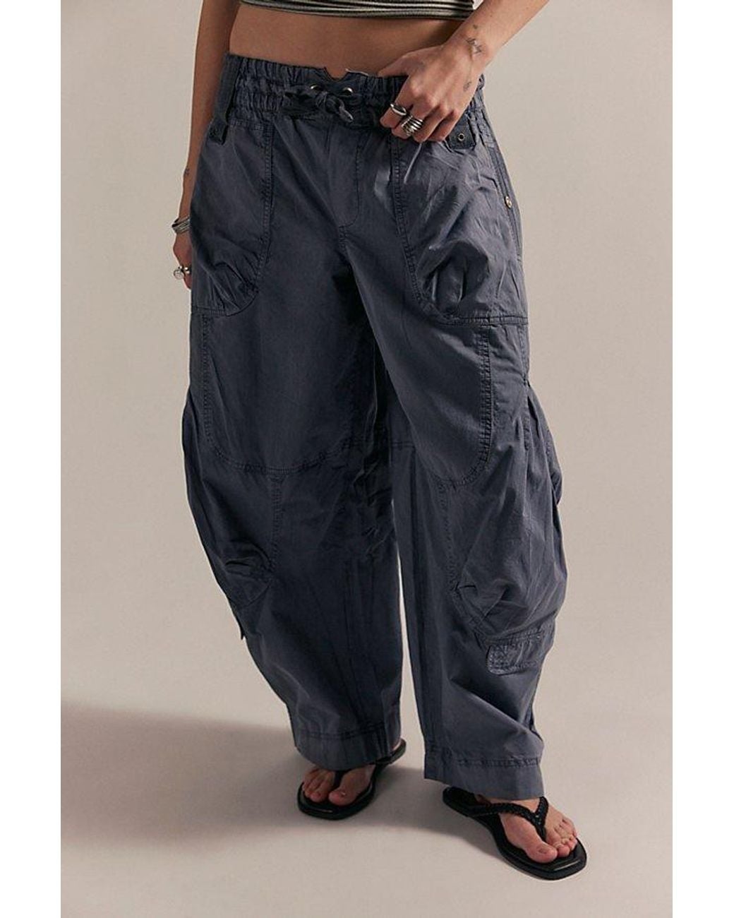 Free People Black Onset Pull-On Cargo Pants