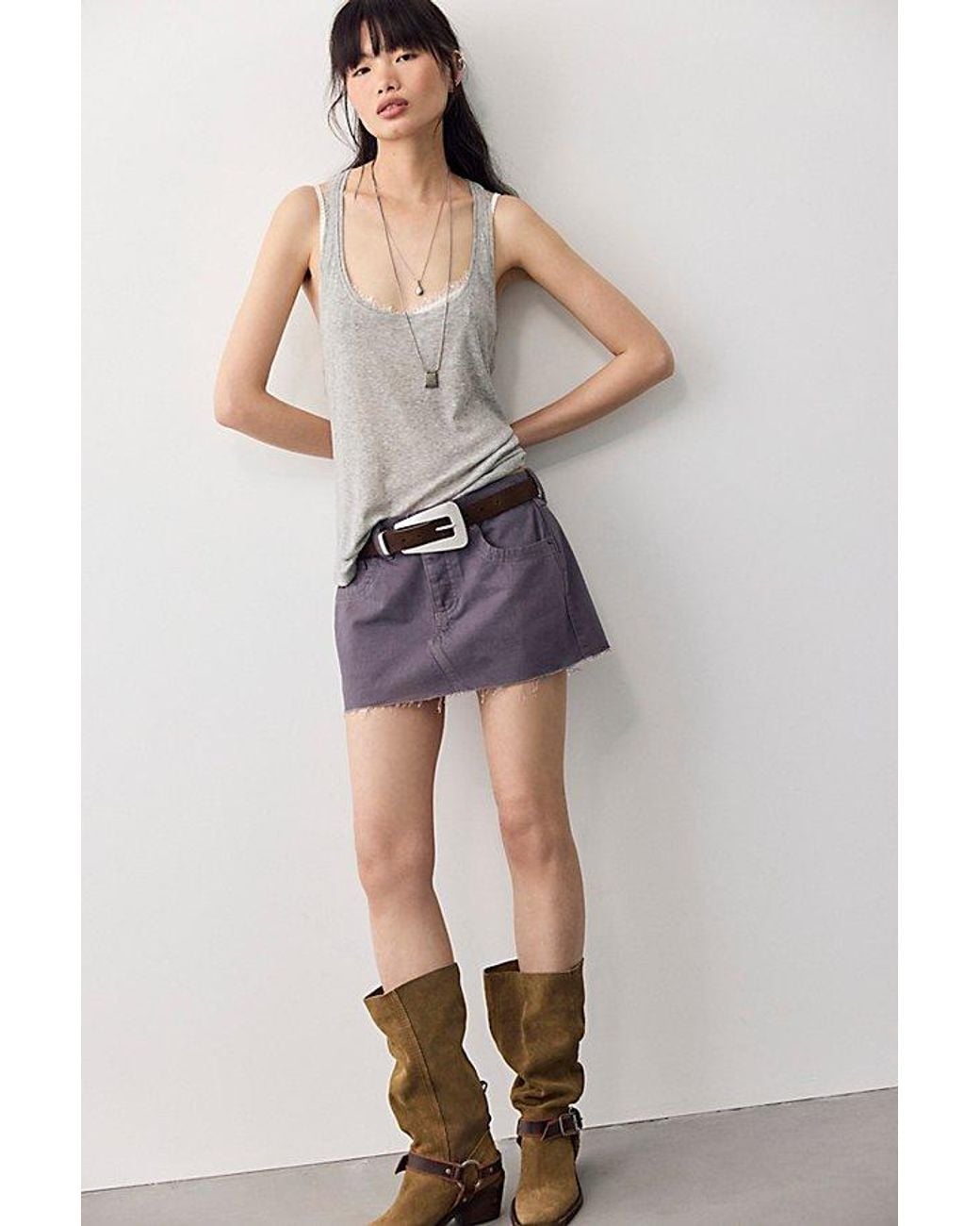 Free People Multicolor Lainey Low-Rise Mini Skirt