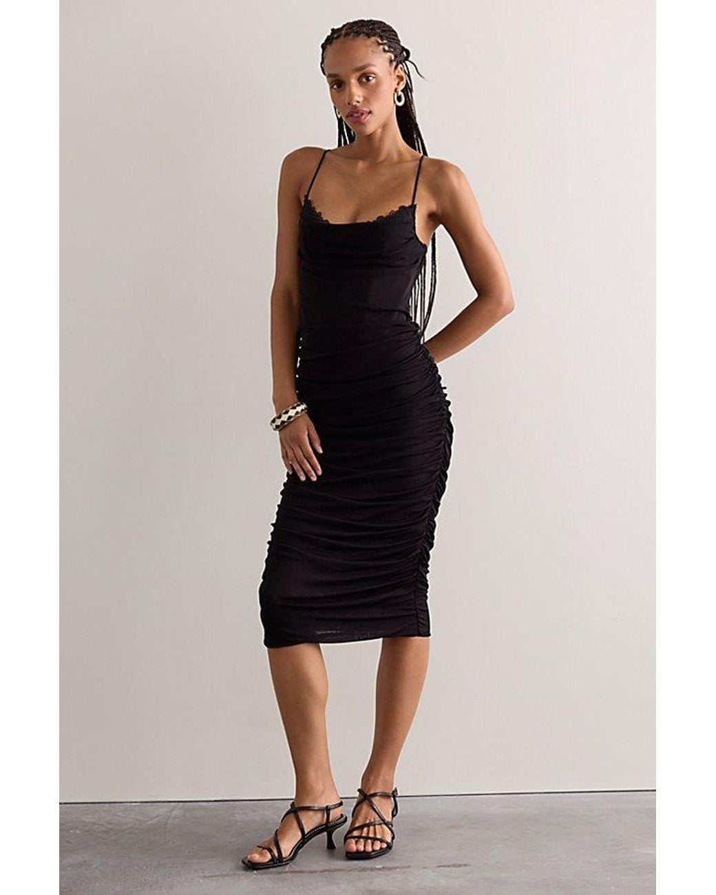 Intimately By Free People Black Instant Attraction Midi Slip Dress By