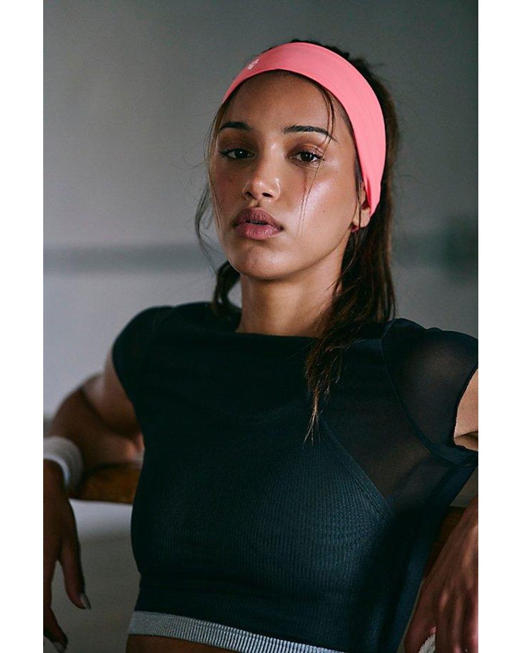 Free People Pink Slam Dunk Silicone Grip Soft Headband