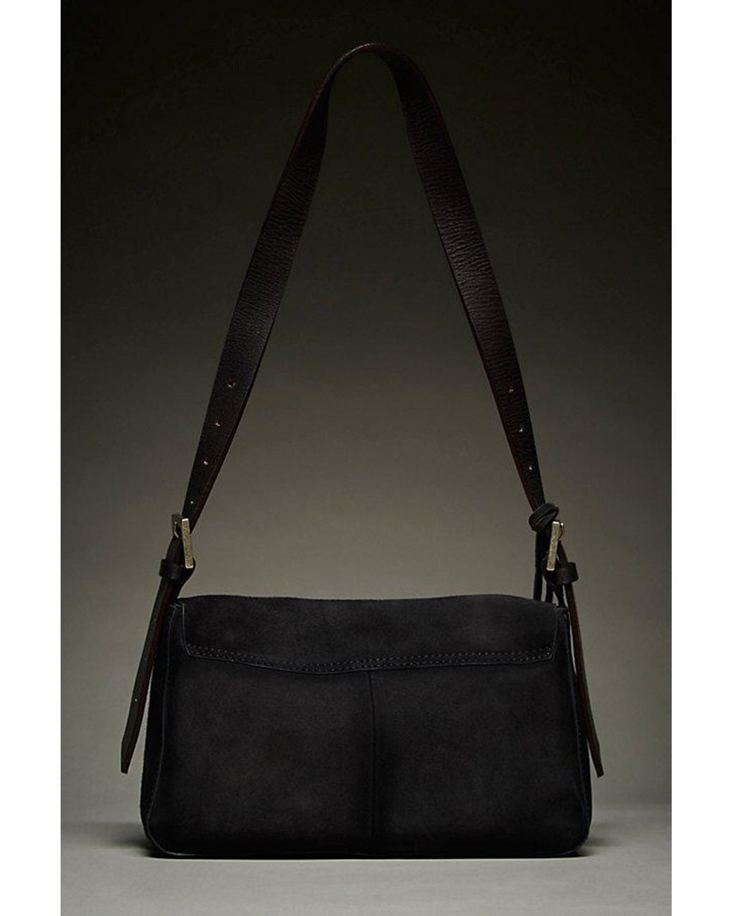 Free People Black Parker Suede Shoulder Bag