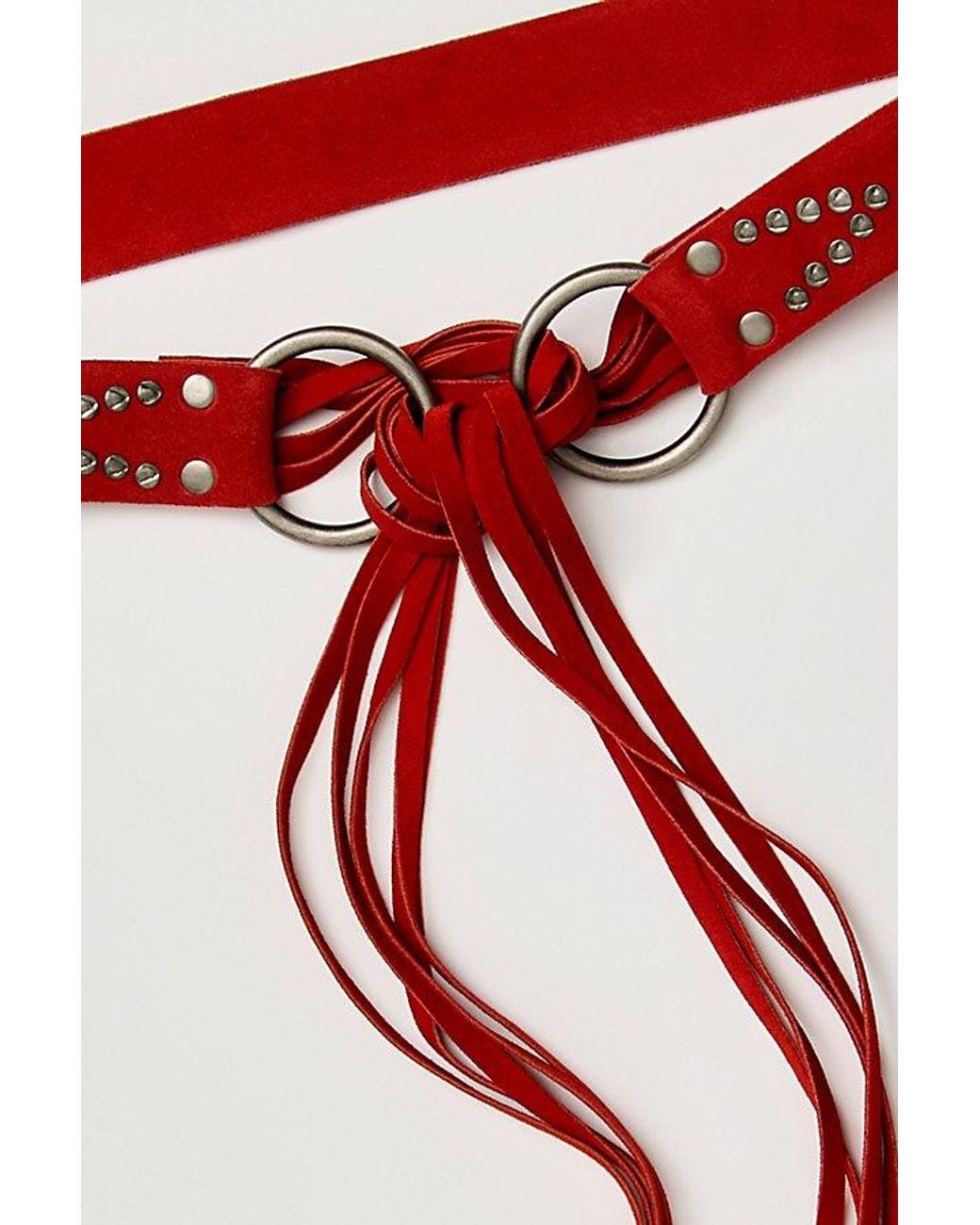 Free People Red Most Wanted Wrap Belt