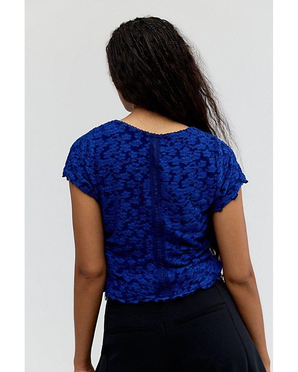 Free People Blue Anora Baby Tee