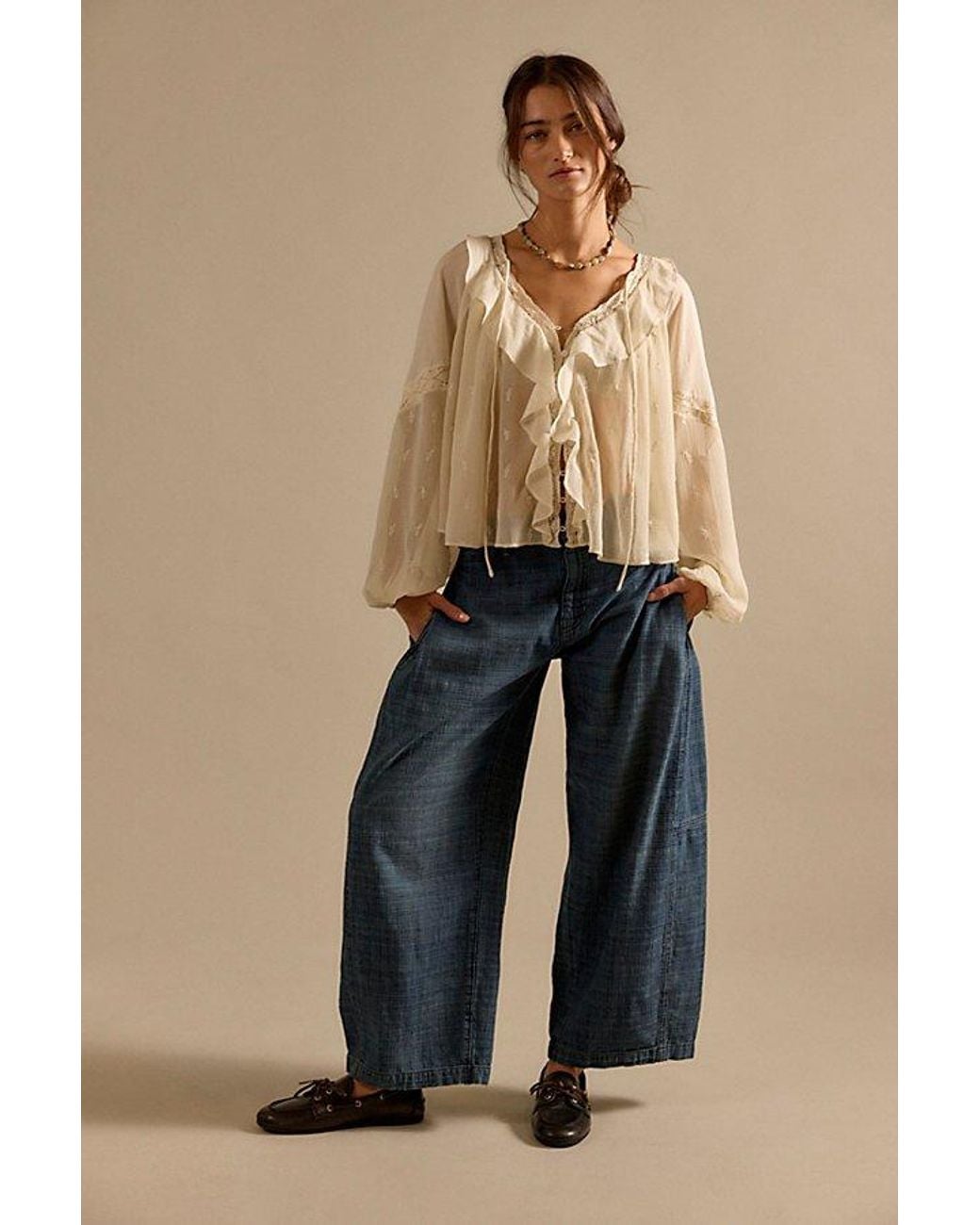 Free People Blue Free To Roam Cropped Jeans