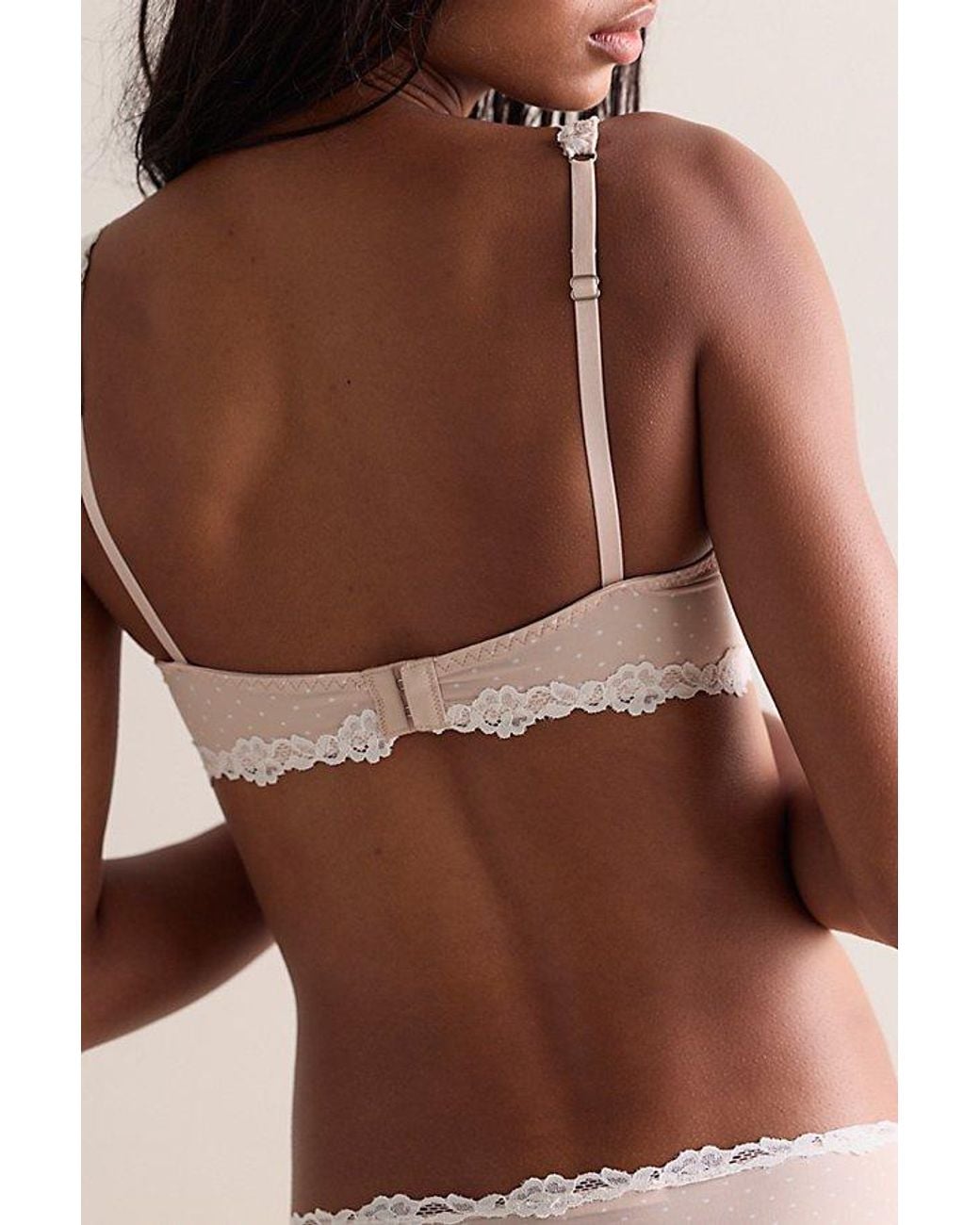 Intimately By Free People Brown Charlie Lace Printed Microfiber Plunge Underwire Bra By