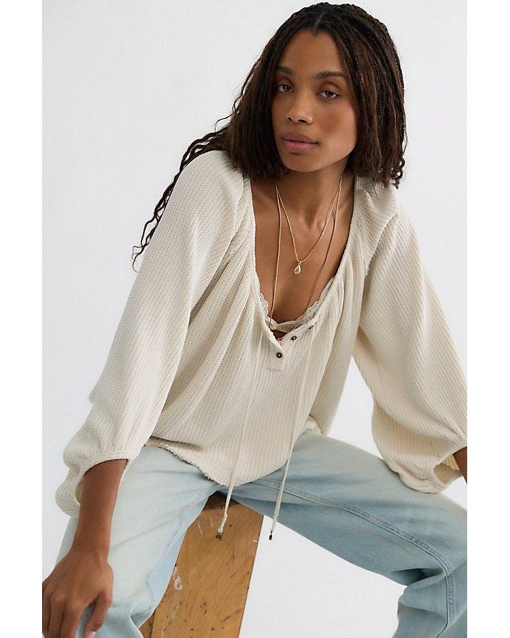 Free People Multicolor Ali Thermal Henley