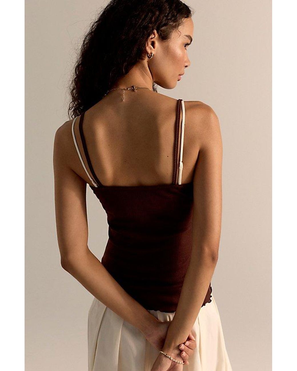 Intimately By Free People Brown Barely Bare Rib Cami By