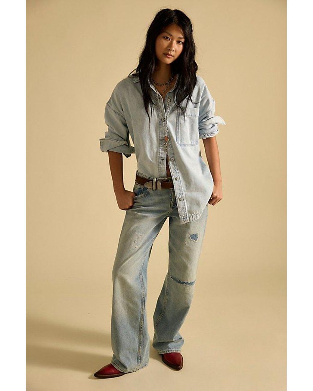 Free People Multicolor Tennessee Low-Rise Boyfriend Jeans