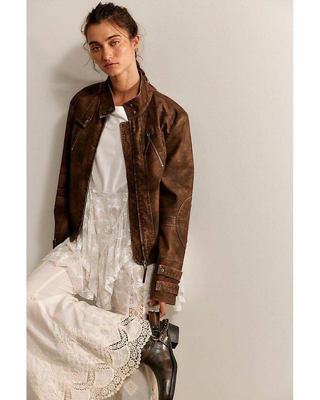 Free People Brown Jesse Vegan Suede Jacket