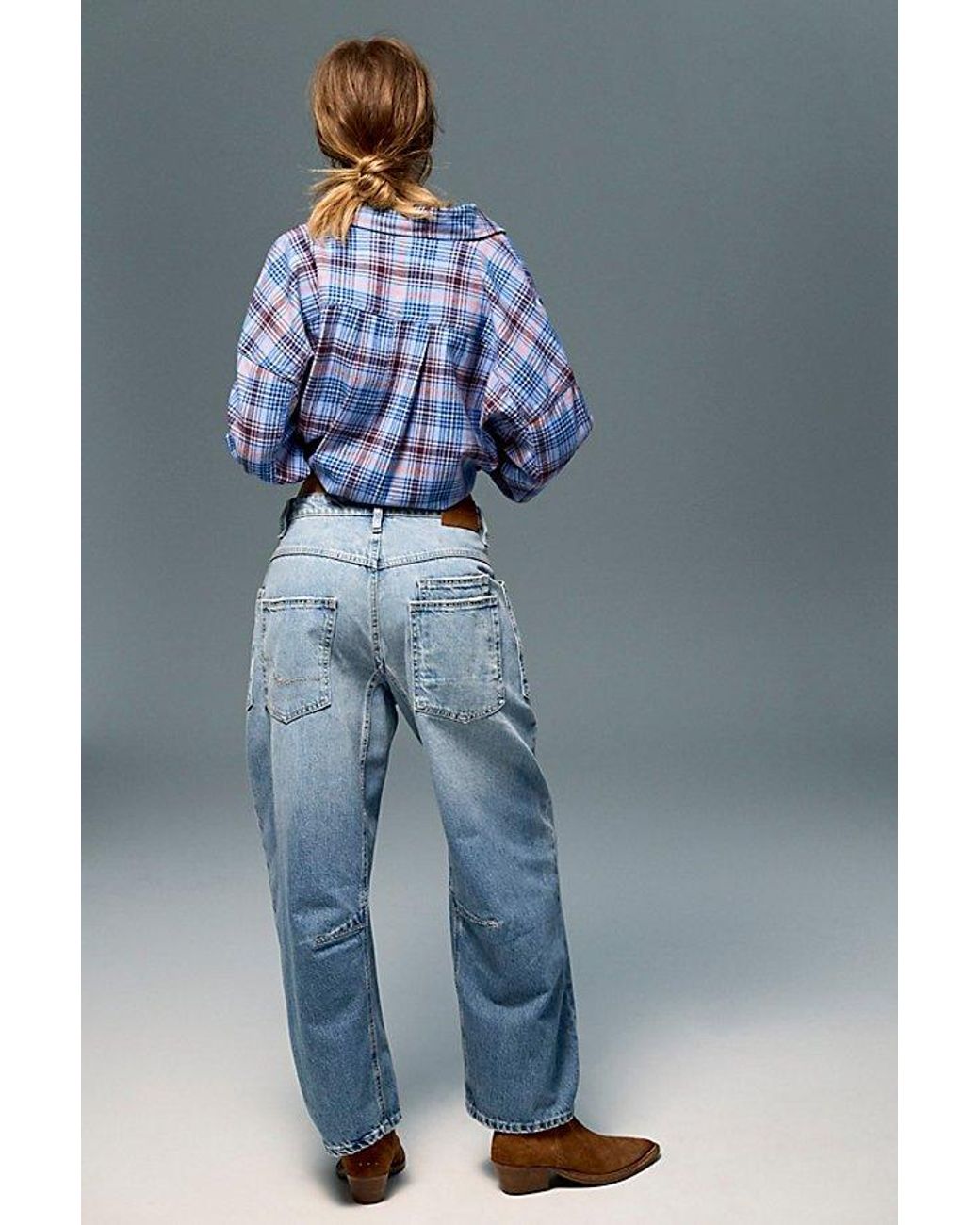 Free People Natural Minimalist Moxie Barrel Jeans