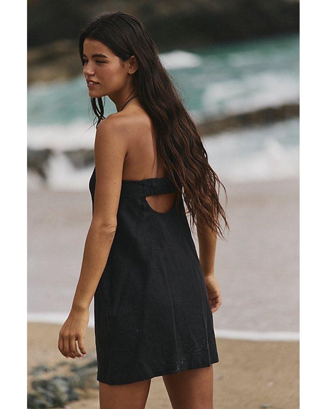 free-est Green Essentially The Best Cotton-Linen Mini Dress By