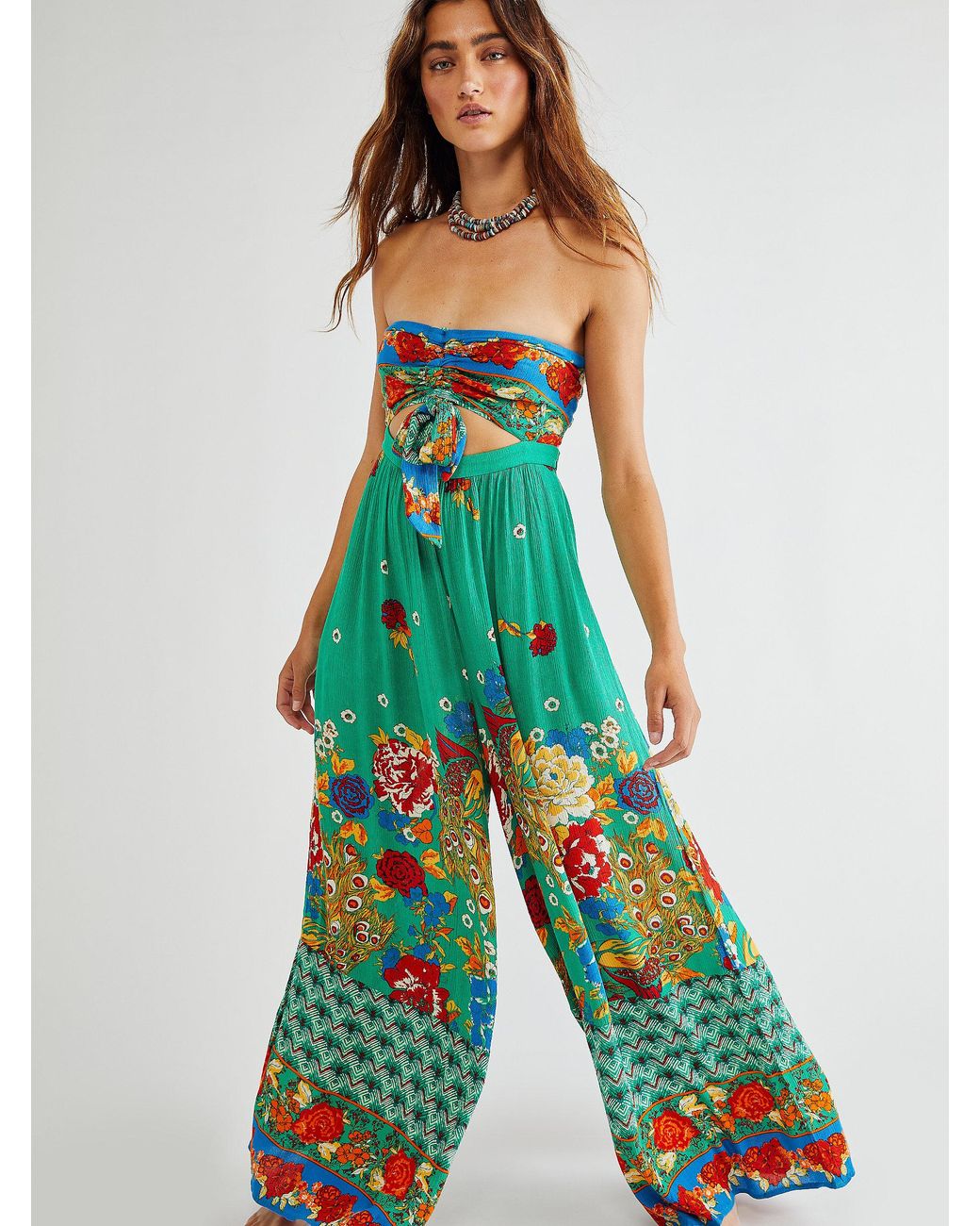 Free People Bali Birds Of Paradise Jumpsuit in Green Lyst