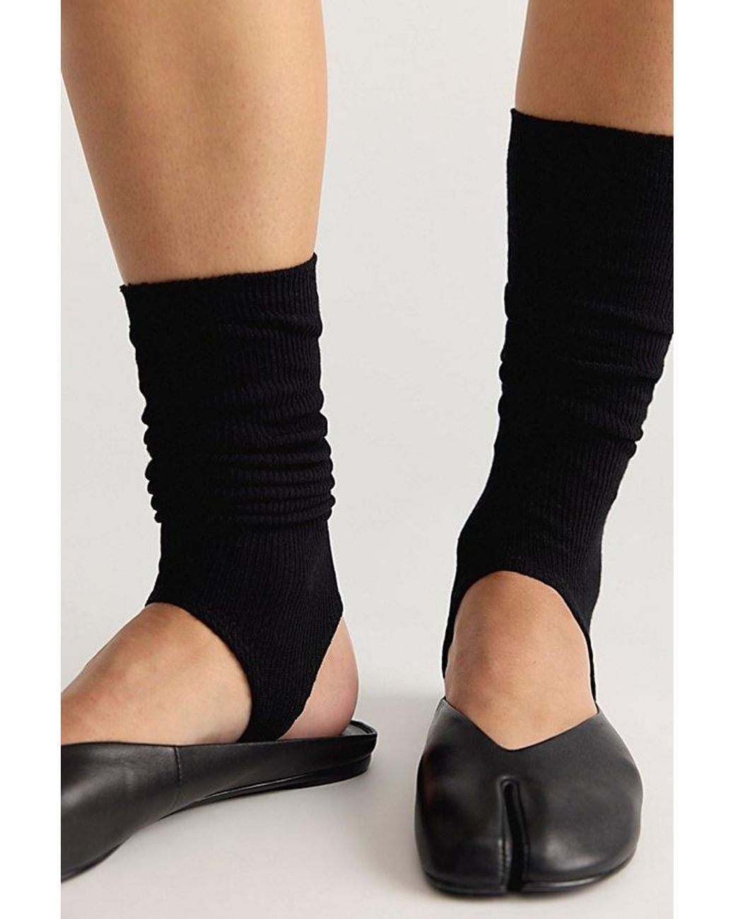 High Heel Jungle Black Marine Opaque Stirrup Socks By