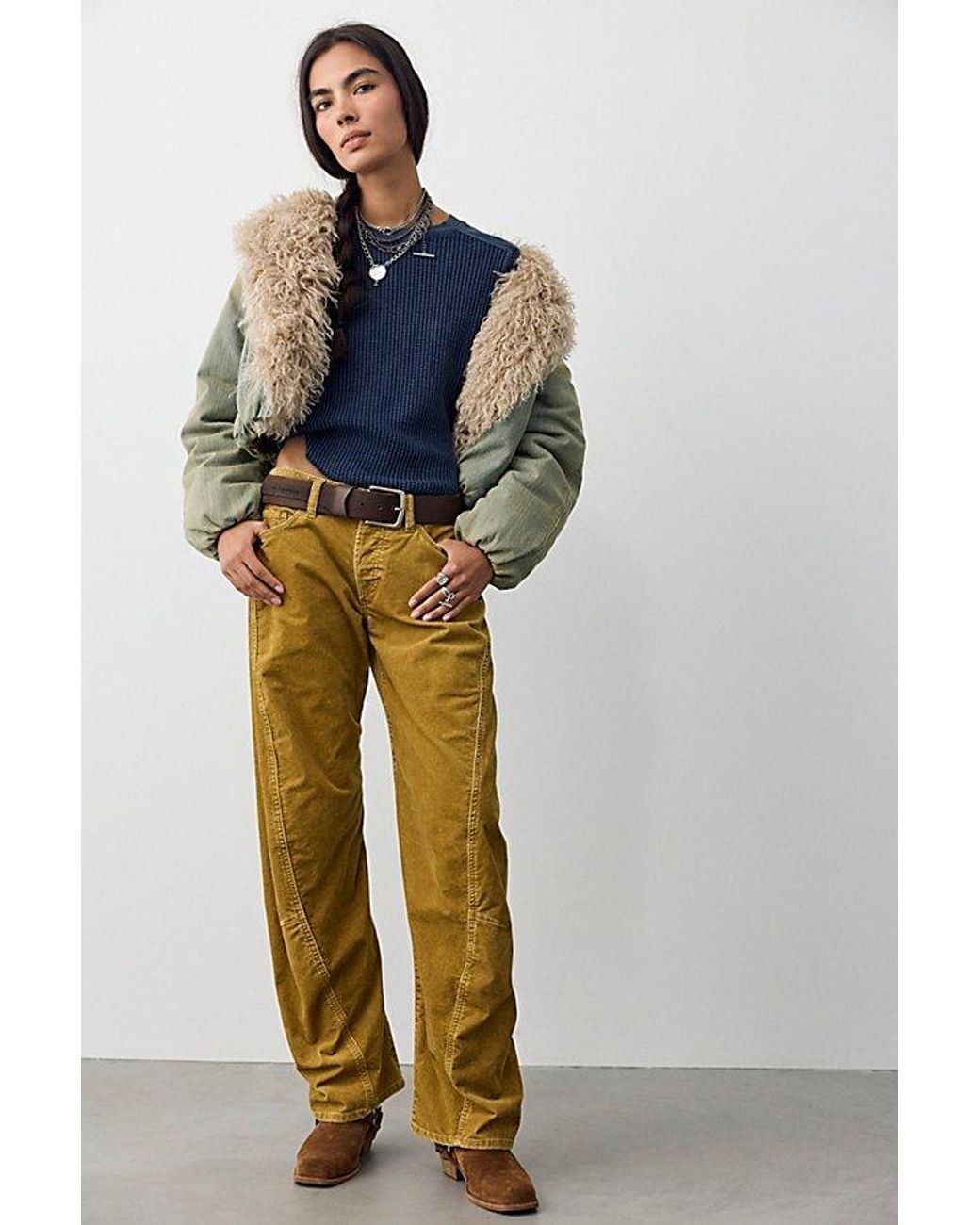 Free People Blue We The Free Fable Washed Cord Twisted Jeans