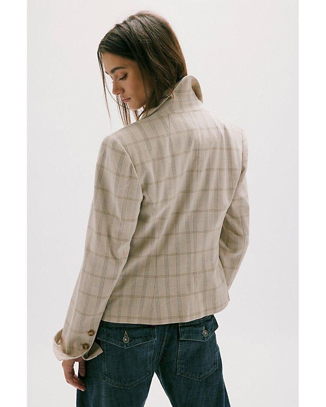 Free People Multicolor Whip Smart Plaid Blazer Jacket