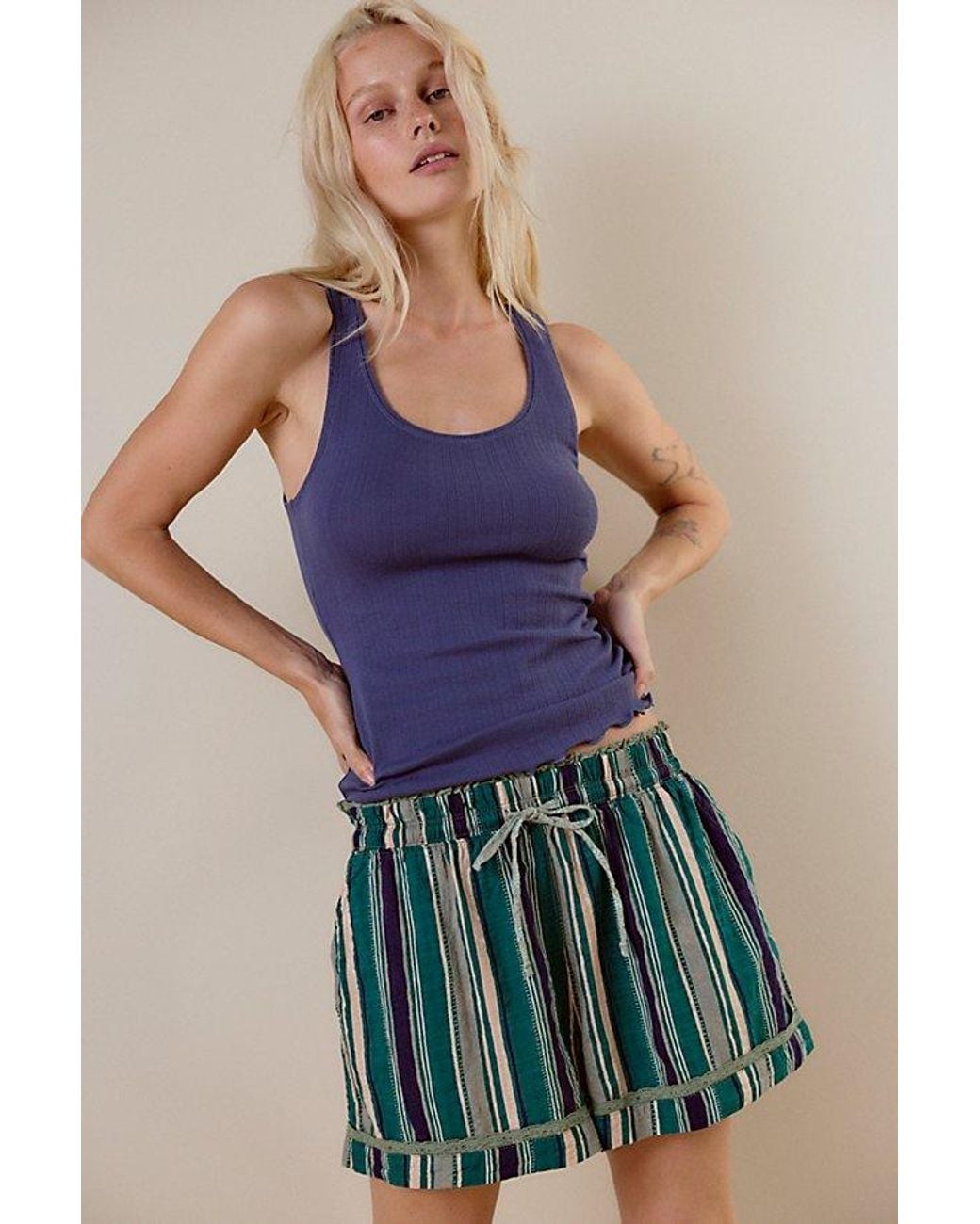 Intimately By Free People Blue On Repeat Lounge Shorts By
