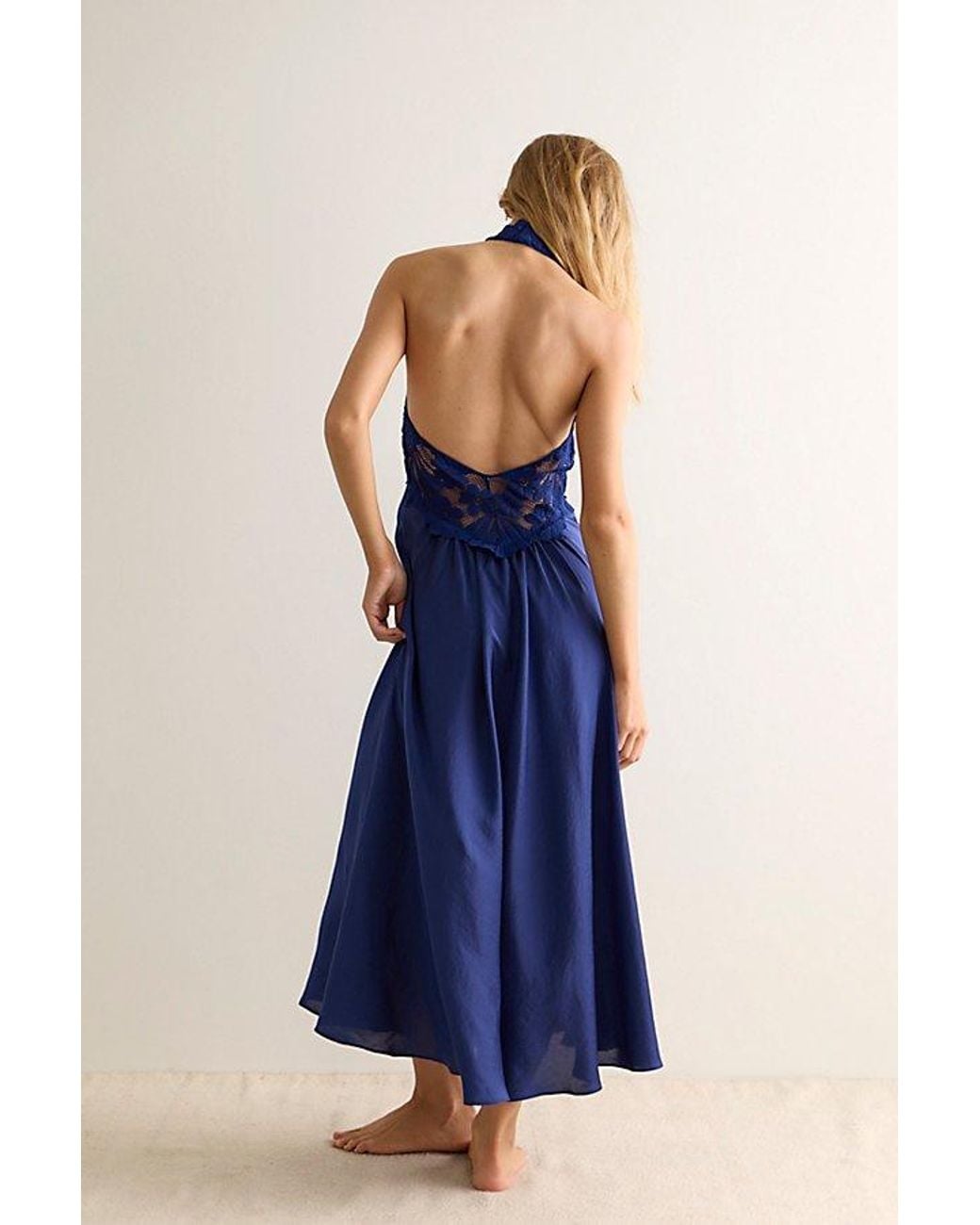 Intimately By Free People Blue Petal Party Midi Slip Dress By