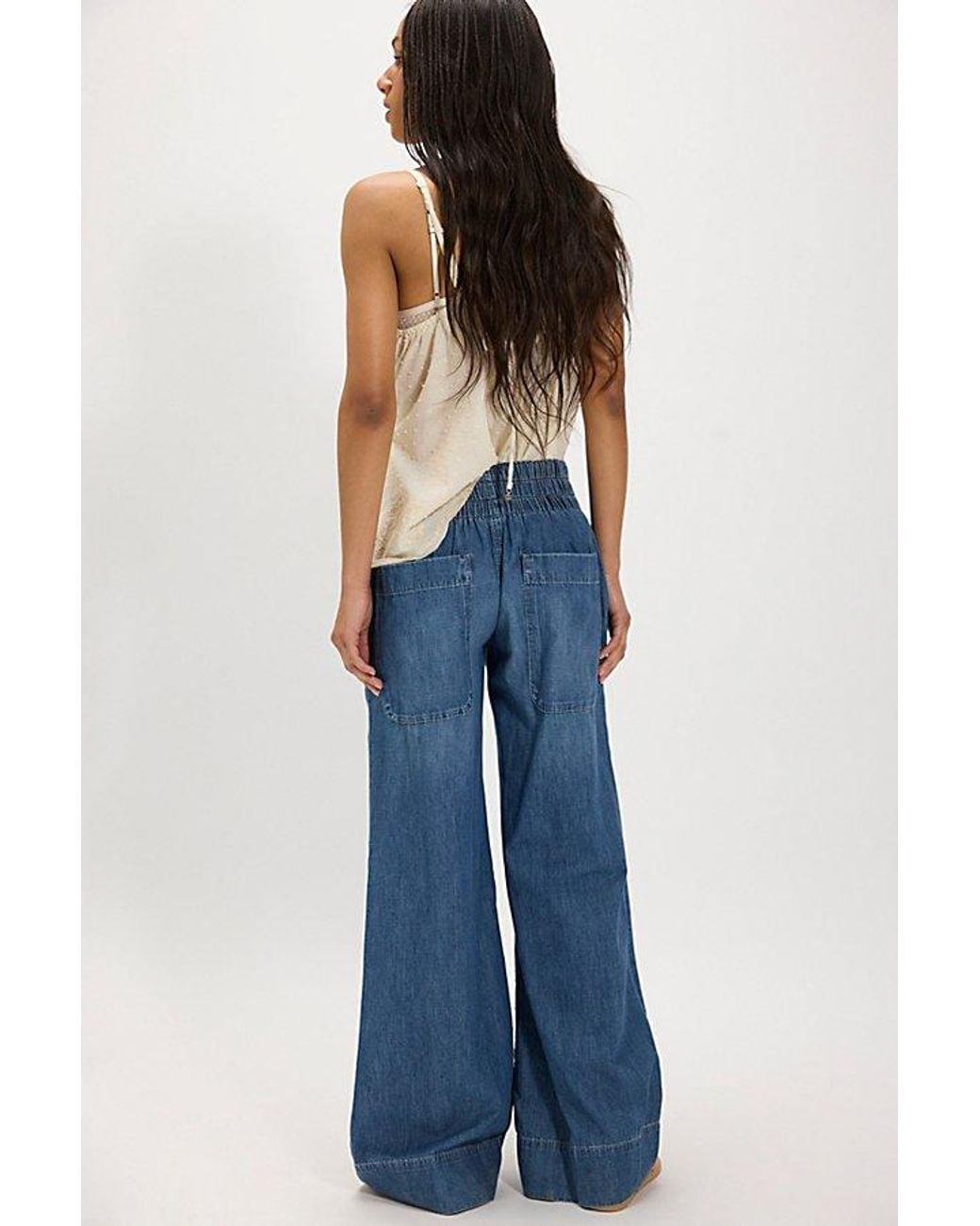 Free People Blue We The Free Breezy Denim Pull-on Jeans