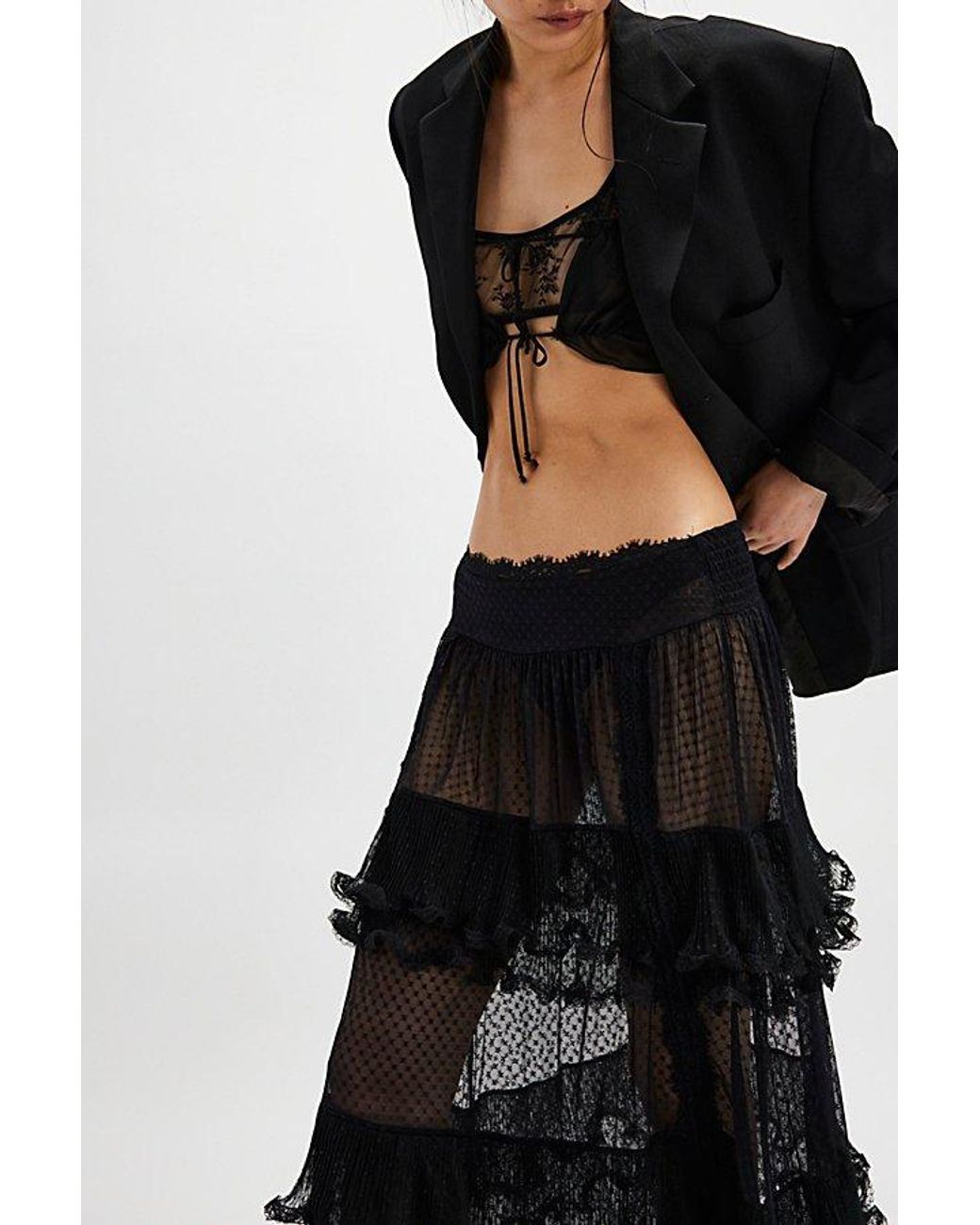 elfelfelf archives☆SILHOUETTE RUFFLE MAXI SKIRT elfelfelf archives☆SILHOUETTE RUFFLE MAXI SKIRT