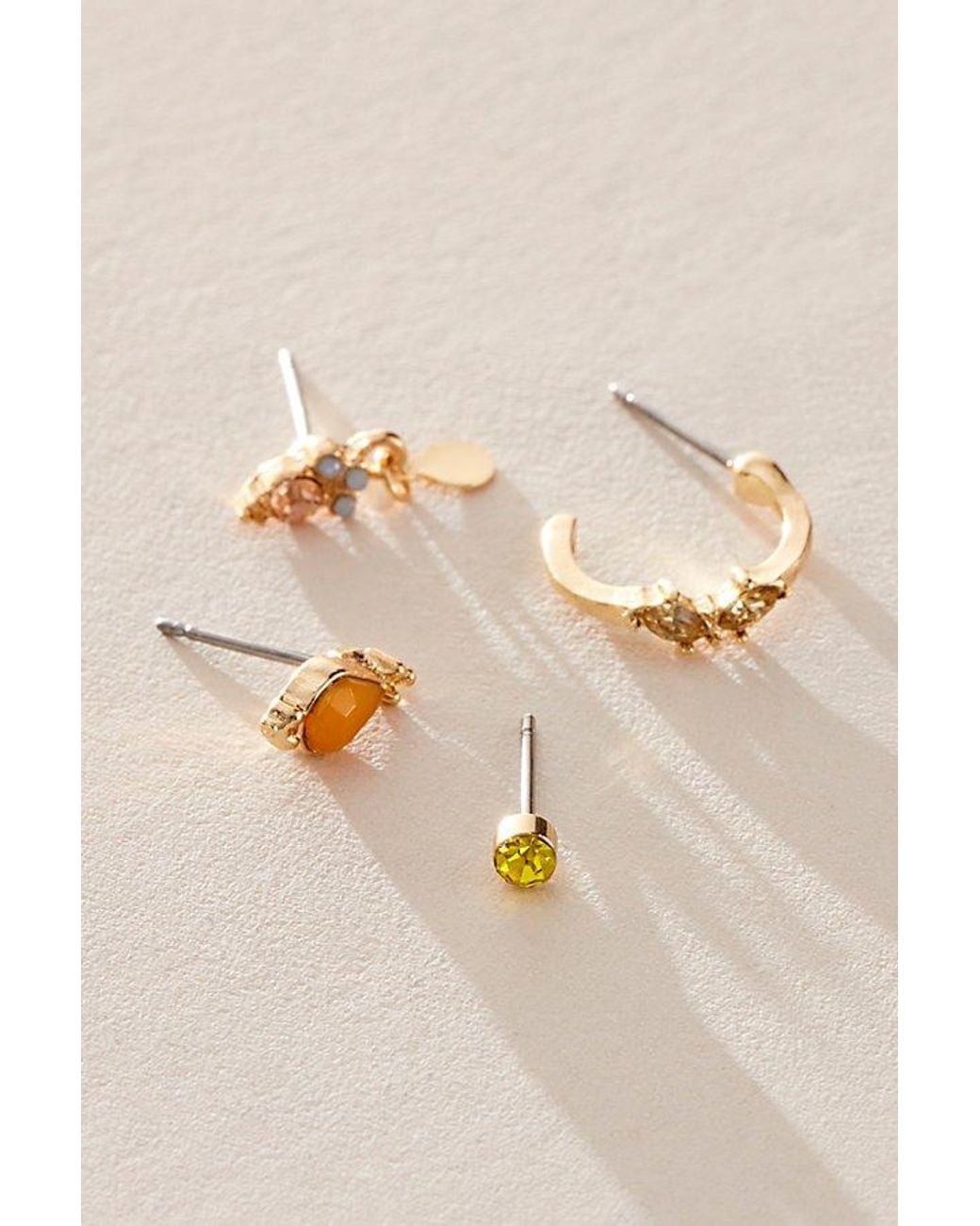 Free People Multicolor Teeny Tiny Mega Stud Earring Set