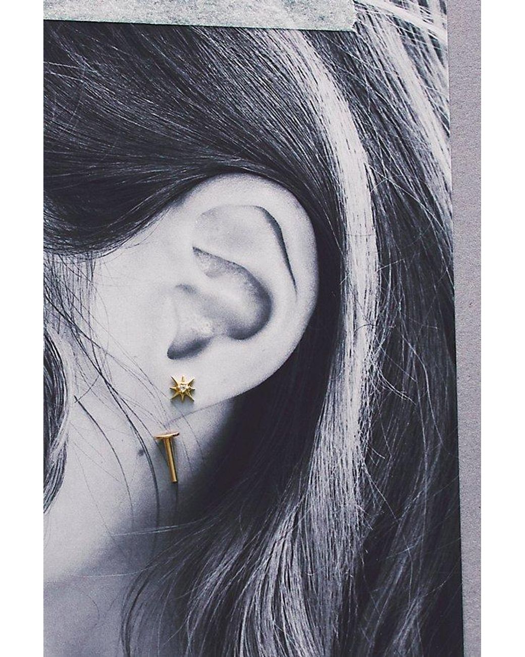 Local Eclectic Metallic Starburst Flatback Earrings