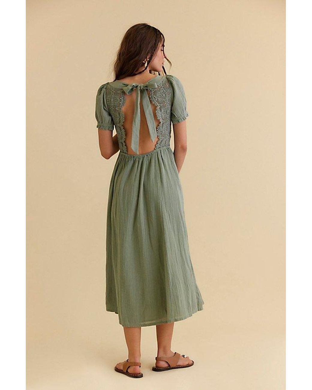Free People All You Need Is Lace Midi in Green | Lyst Free People All You Need Is Lace Midi in Green | Lyst