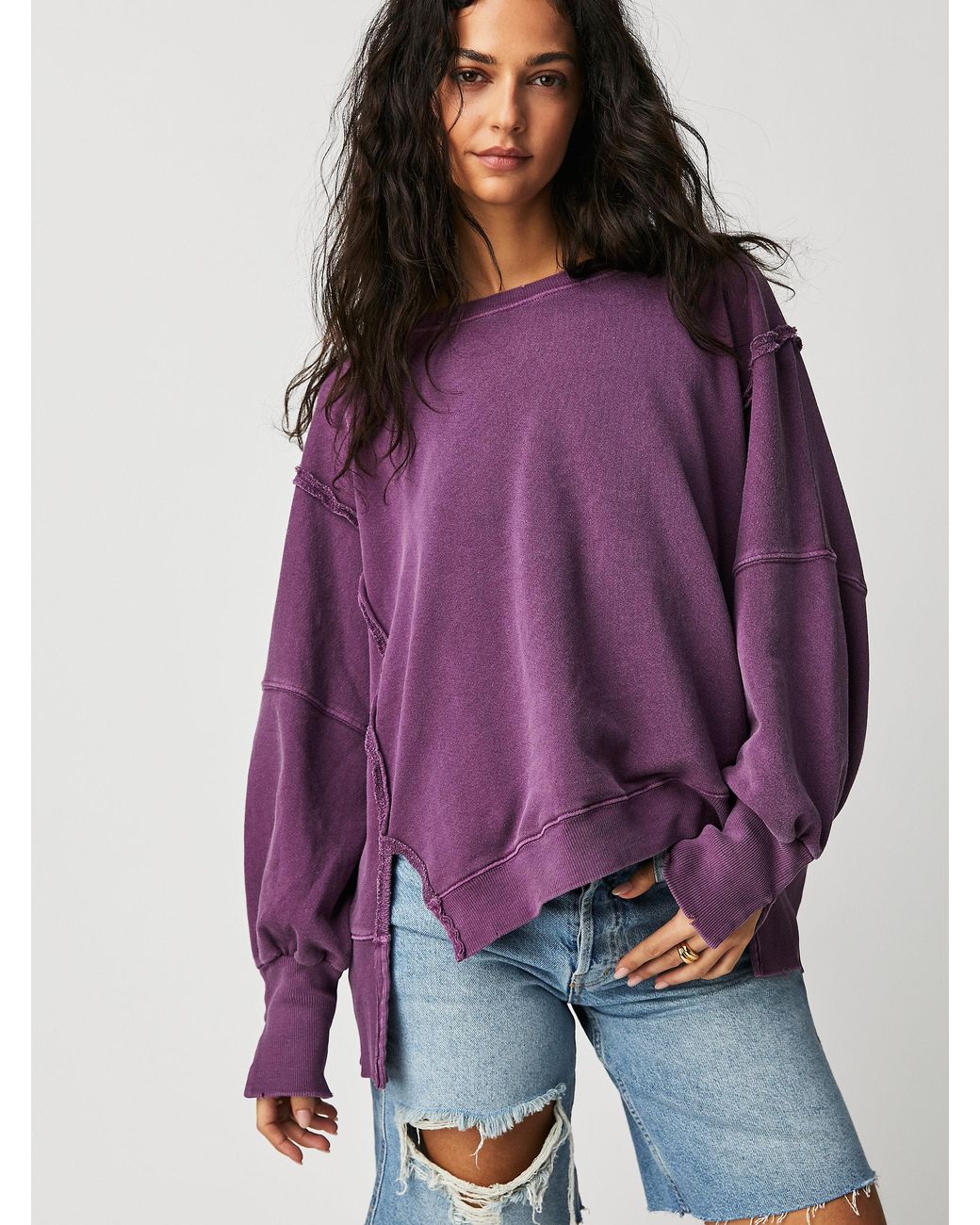 Free People Camden Sweatshirt in Purple Lyst