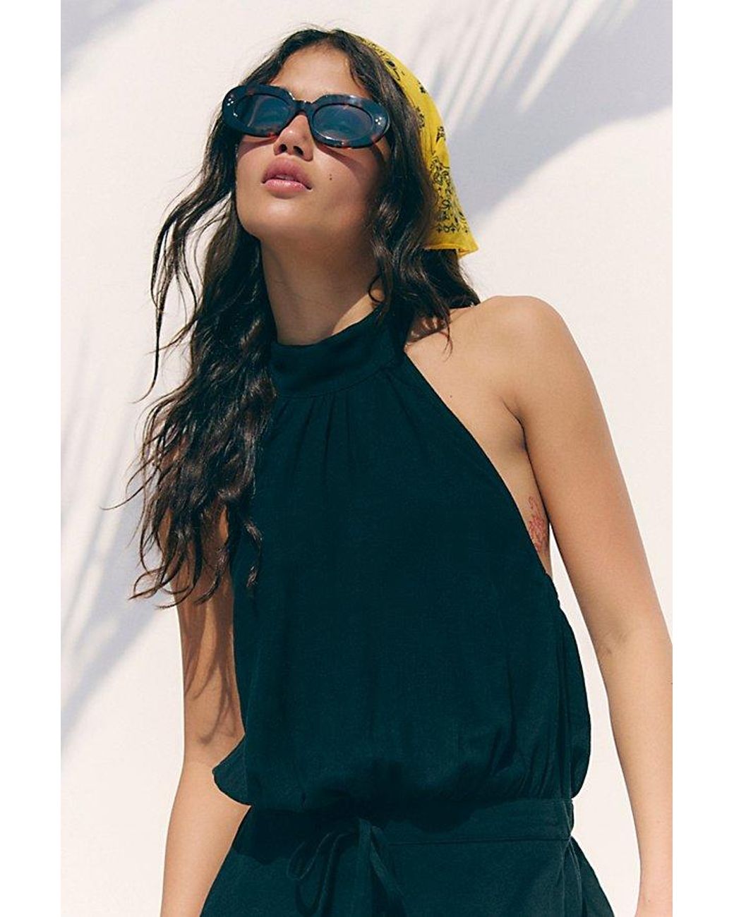 free-est Black Sandshell Linen Drea Mini Dress By