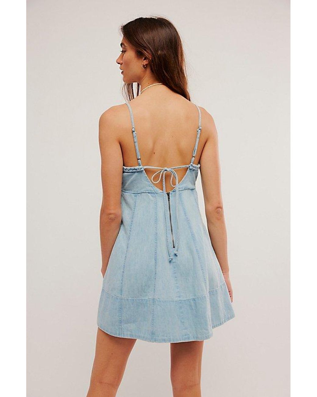 Free People Altura Denim Mini Dress in Blue | Lyst
