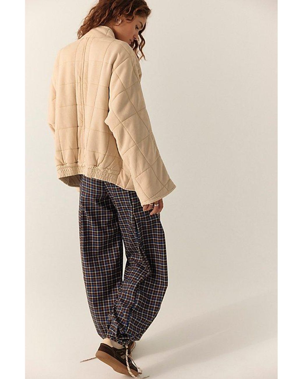 Free People Gray Dolman Quilted Knit Jacket