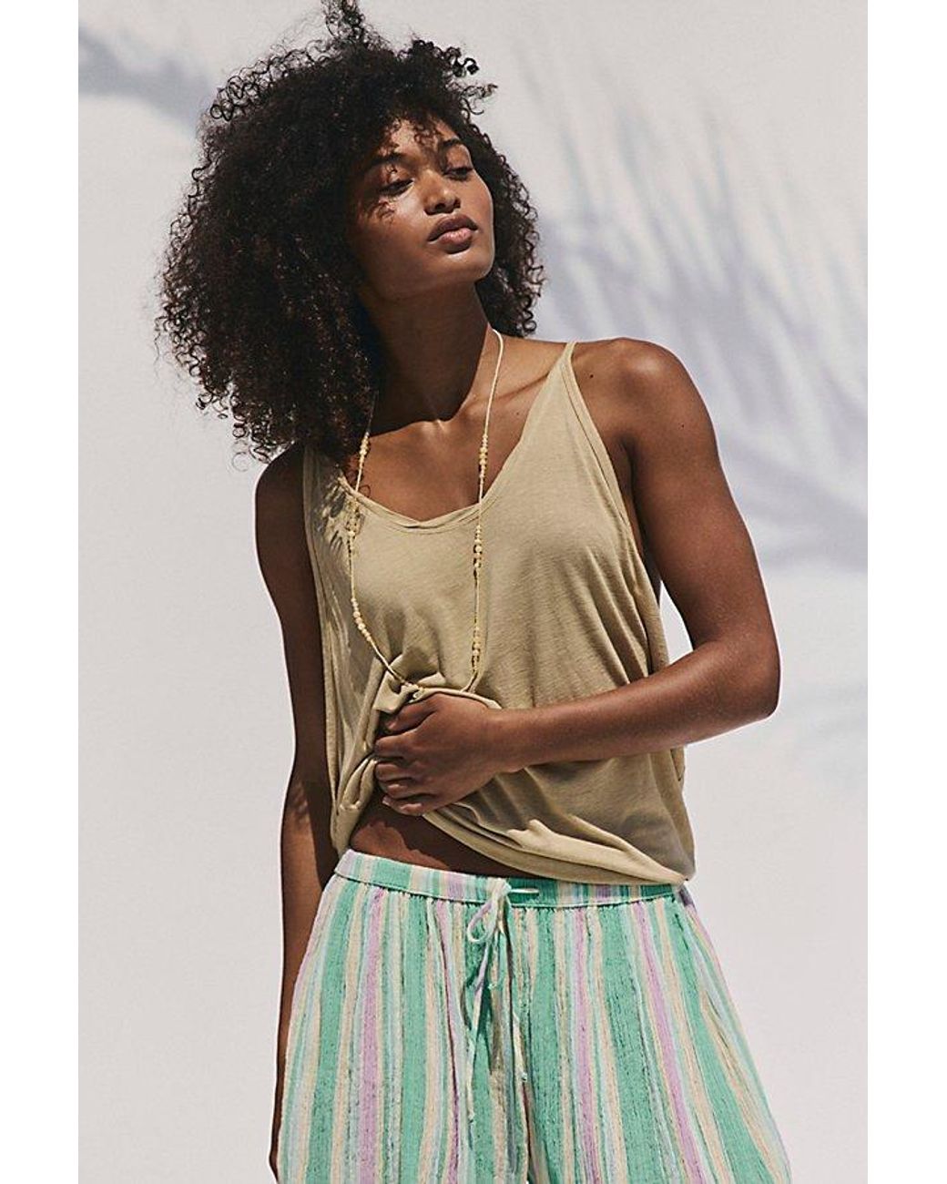 free-est Green Playa Party Stripe Pants By