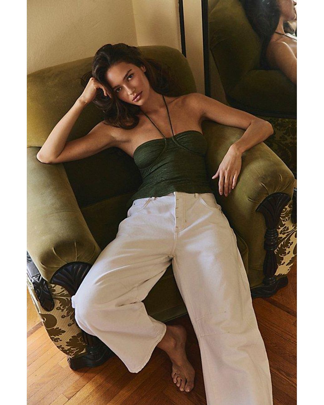 Intimately By Free People Green Evening Out Halter Top By