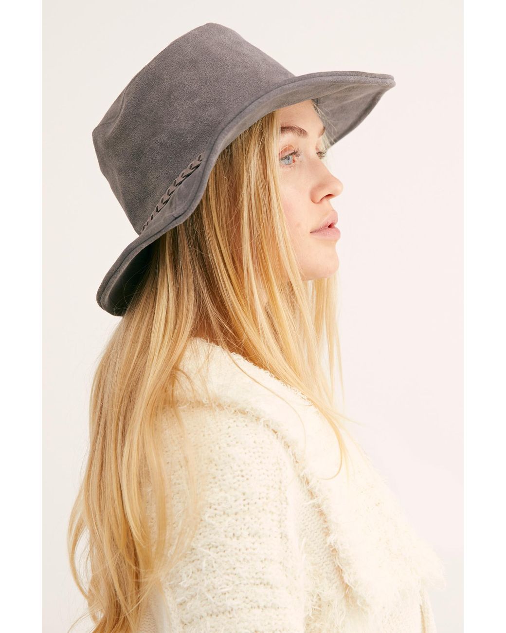 Free People Tennessee Suede Floppy Bucket Hat in Gray | Lyst