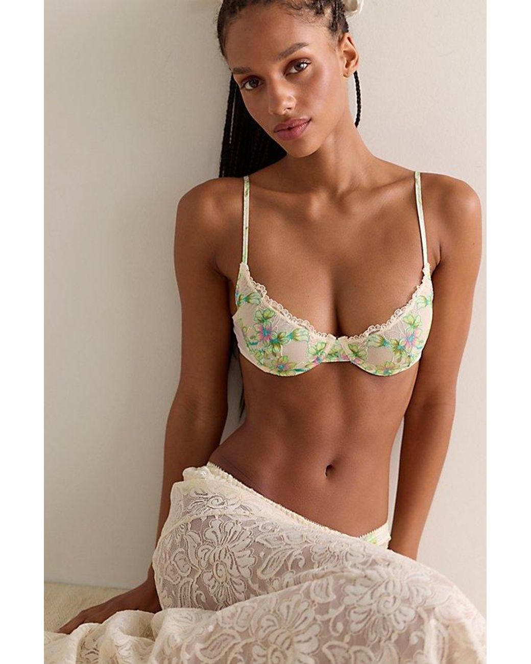 Intimately By Free People Brown Printed Lace Underwire Bra By